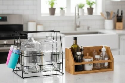 Bottle Rack Options for Water, and Kitchen Bottles